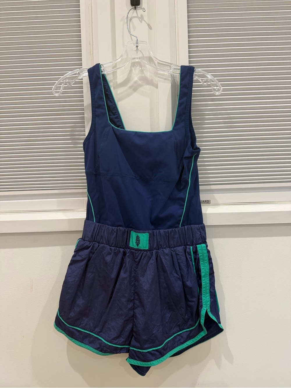 FP Movement by Free People Navy Romper with Teal Trim - Picture 2 of 4